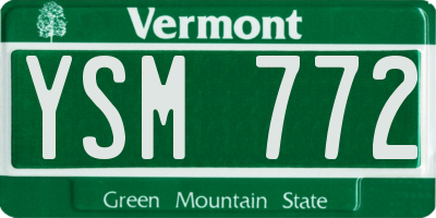 VT license plate YSM772