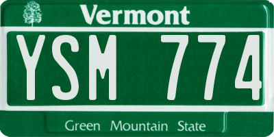 VT license plate YSM774