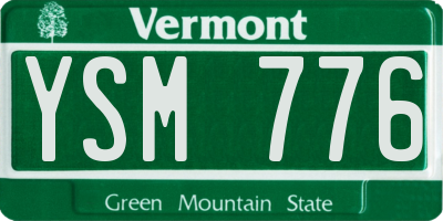 VT license plate YSM776