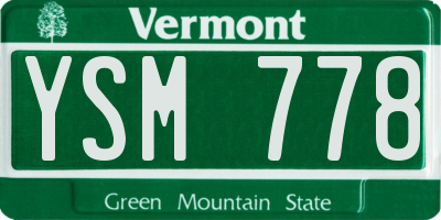 VT license plate YSM778