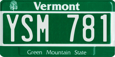 VT license plate YSM781
