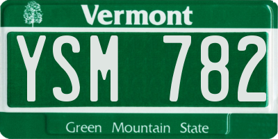 VT license plate YSM782