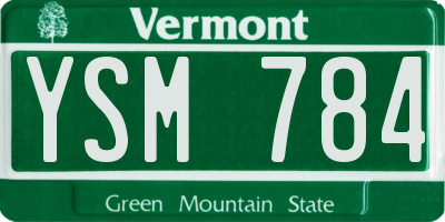 VT license plate YSM784