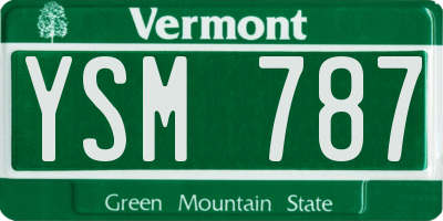 VT license plate YSM787