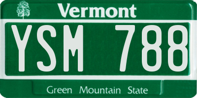 VT license plate YSM788