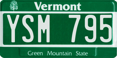 VT license plate YSM795