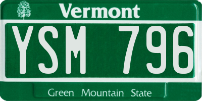 VT license plate YSM796
