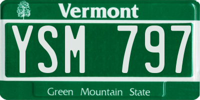 VT license plate YSM797