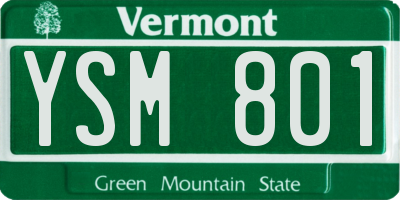 VT license plate YSM801