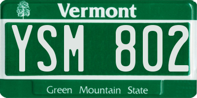 VT license plate YSM802
