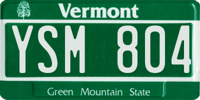 VT license plate YSM804