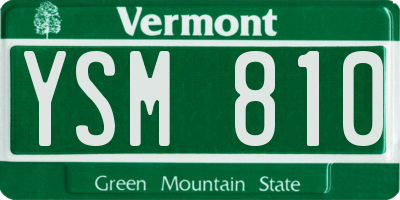 VT license plate YSM810