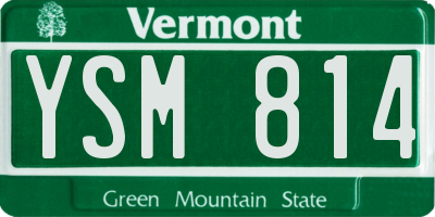 VT license plate YSM814