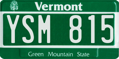 VT license plate YSM815