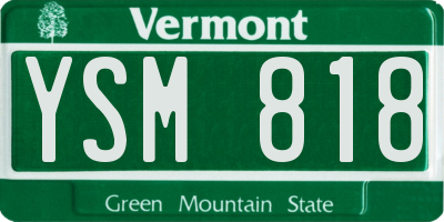 VT license plate YSM818