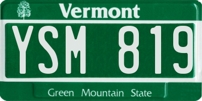 VT license plate YSM819