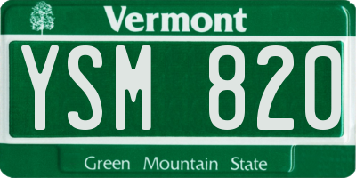 VT license plate YSM820