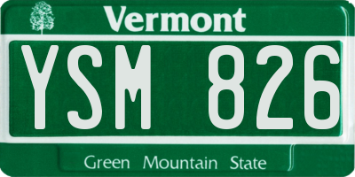 VT license plate YSM826