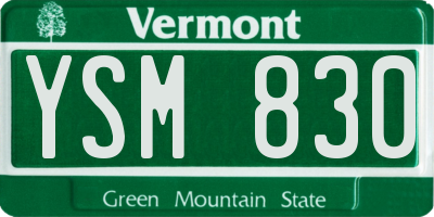 VT license plate YSM830