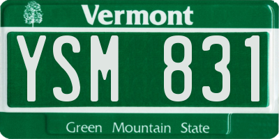 VT license plate YSM831