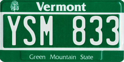 VT license plate YSM833