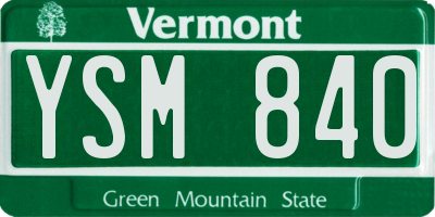 VT license plate YSM840