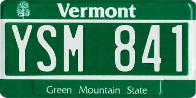 VT license plate YSM841