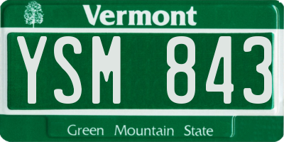 VT license plate YSM843