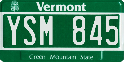 VT license plate YSM845