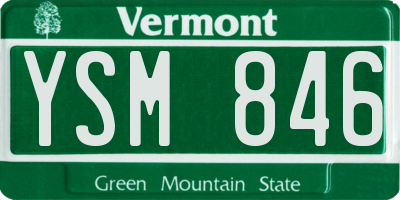 VT license plate YSM846