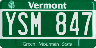 VT license plate YSM847