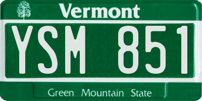 VT license plate YSM851