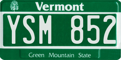 VT license plate YSM852