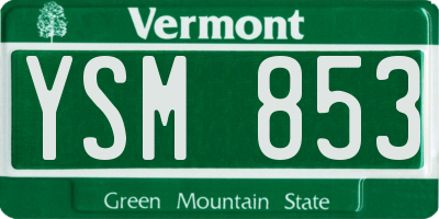 VT license plate YSM853