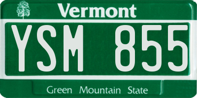 VT license plate YSM855