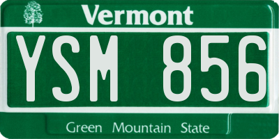 VT license plate YSM856