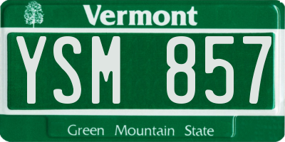 VT license plate YSM857
