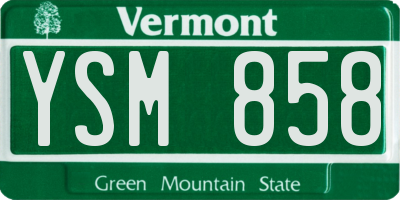 VT license plate YSM858