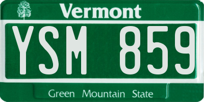 VT license plate YSM859