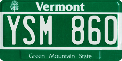 VT license plate YSM860
