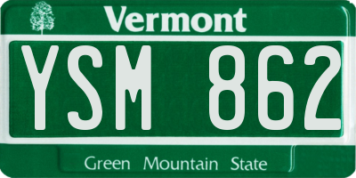 VT license plate YSM862