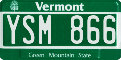 VT license plate YSM866
