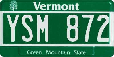 VT license plate YSM872