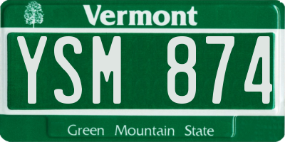 VT license plate YSM874
