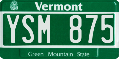 VT license plate YSM875
