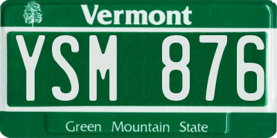 VT license plate YSM876