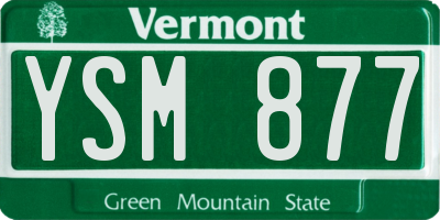VT license plate YSM877