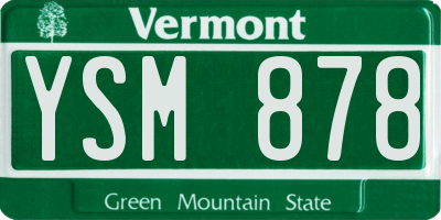 VT license plate YSM878