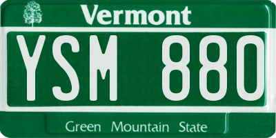 VT license plate YSM880