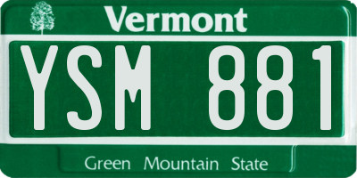 VT license plate YSM881